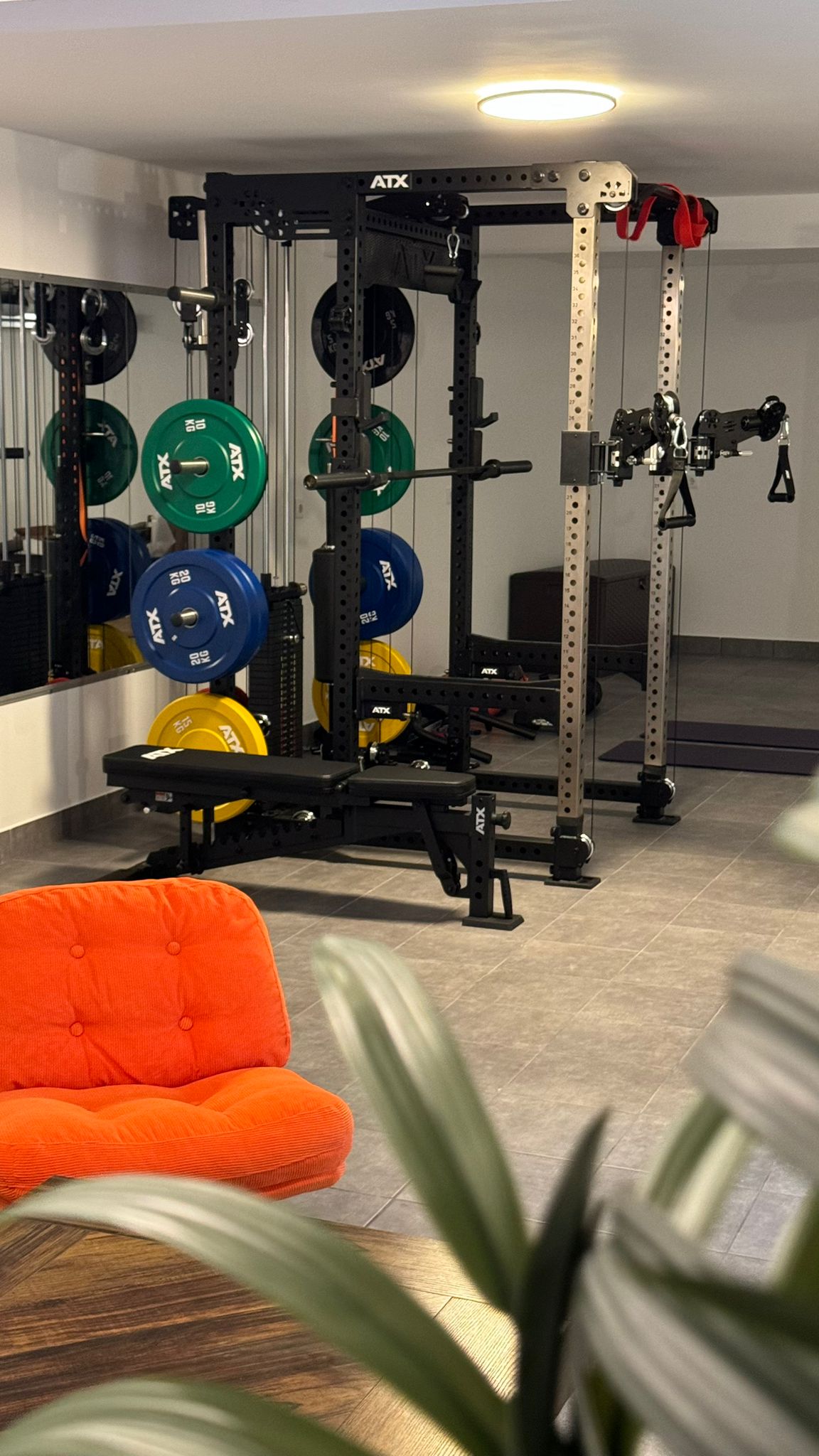 Professional gym with ATX power rack